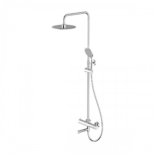 External single-lever shower mixer  with movable bath spout, with  shower column, flat shower head  d.250 and 3-jet shower